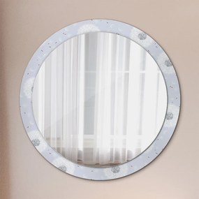 Okrúhle ozdobné zrkadlo na stenu Kvety púpavy fi 90 cm