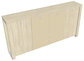 Stredná šatníková skriňa Verno+ 260 x 46 x 130 cm, kombinované dvere, agát / vanilka