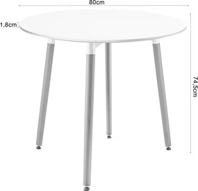 Jedálenský stôl KAMI biely / hnedý so štyrmi stoličkami WAT biele / hnedé