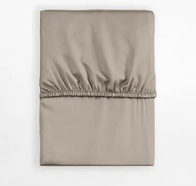 Saténové prestieradlo s gumičkou taupe PURE 140x200 cm