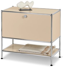 Kovová odkladacia skrinka »CN3« s výklopnými dvierkami, béžová