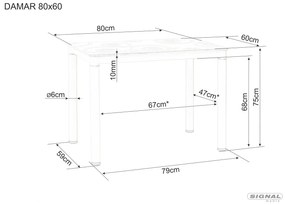 Skleněný jídelní stůl Damar 80 cm černý