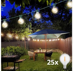 Brilagi -LED Vonkajšia dekoračná reťaz GIRLANDA 25xE12 20m zelená IP44 teplá biela