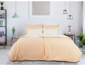 B.E.S. Petrovice Bavlnené obliečky Double face marhuľová/popolavá