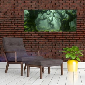 Obraz - Les prerastený machom (120x50 cm)