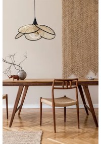 Závesný luster na lanku FUME 1xE27/40W/230V, priemer 45 cm, čierna/béžová