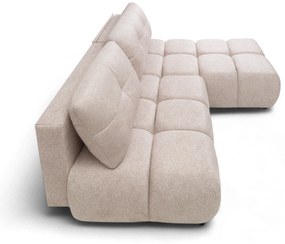 Rozkladacia rohová sedačka Lerio pravá - svetlobéžová hydrofóbna pletenina Blur 02