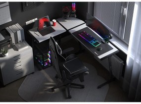 Rohový PC stolík Hyperion 6.0 (čierna + biela). Akcia -20%. Vlastná spoľahlivá doprava až k Vám domov. 1087516