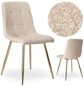 Jedálenská stolička DENVER Teddy zlatá / béžová