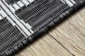 Dywany Łuszczów, Kusový koberec Sion Sisal Trellis 22144 black/ecru – na von aj na doma, 160x220, šedá, chodba / predsieň