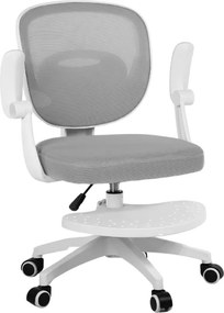 Detská otočná stolička Neoseat JUNI 008 s podnožou — látka, sivá