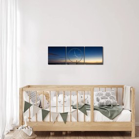 Obraz majáka v diaľke (s hodinami) (90x30 cm)