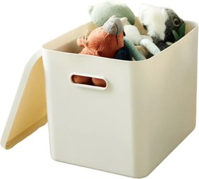 Rotho Úložný box, rovný s vekom, 27l, matne biela ALBU LIGHT, 37x29x30