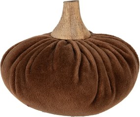 Hnedá textilná dekorácia tekvice Pumpkin M - Ø 12*10 cm