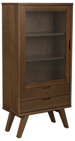 Hnedá vitrína v dekore duba 72x145x36 cm A-Line – Actona
