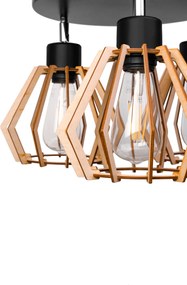 BERGE Stropné závesné svietidlo 3xE27 DIAMOND WOOD