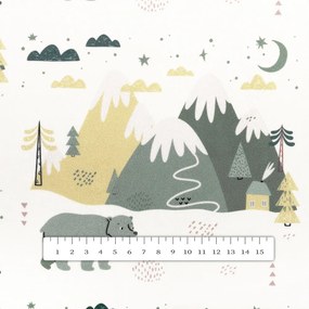 Biante Zamatový behúň na stôl Tamara TMR-031 Medvede v horách 20x120 cm