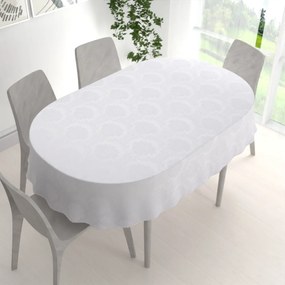 Biante Dekoračný oválny obrus Monako PM-122 Zámocký vzor biely 120x180 cm