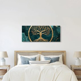 Obraz – Zlatý strom života v mramore (120x50 cm)