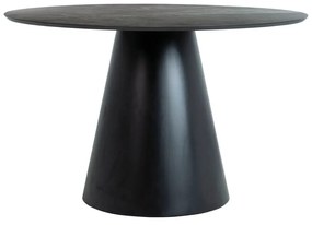 Dizajnový okrúhly jedálensky stôl DALTON 120 cm tmavosivý mramor