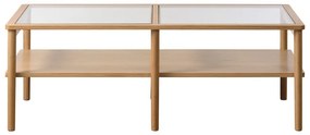 Sklenený konferenčný stolík v prírodnej farbe 60x120 cm Elba – Unique Furniture