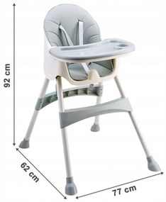 EcoToys Detská jedálenská stolička Azure, HC-823