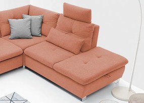 Sedacia súprava Madeira 3A, lososová látka, tvar pravé U