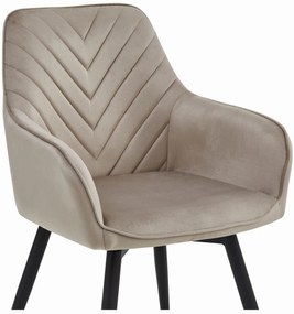 Otočné jedálenské kreslo NANA360 VELVET, béžové