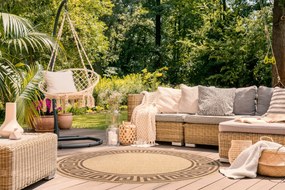 Šnúrkový koberec  SIZAL FLOORLUX kruh 20014 Grécky mais / coffeee