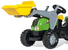 Šlapací traktor s prívesom a lyžicou Rolly Toys 023134 zelený