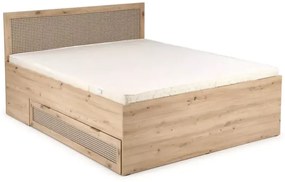Manželská posteľ Borneo K 160x200 so zásuvkami dub artisan/čierna
