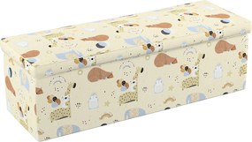 Truhlica čalúnená farba produktu béžová látka vzorované