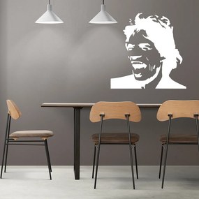 Veselá Stena Samolepka Mick Jagger Farba: bílá, Veľkosť: 80 x 80 cm