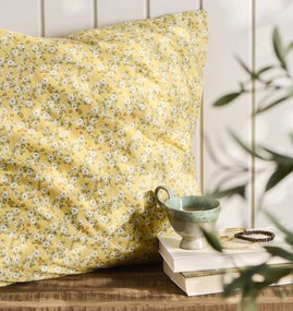 Ib Laursen Bavlnený poťah na vankúš Yellow Flowers 60 × 60 cm