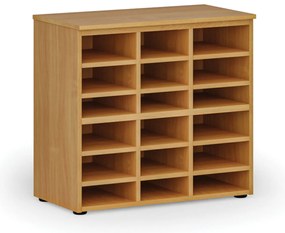 Triediaci regál PRIMO WOOD, 800 x 420 x 740 mm, 18 priehradok, buk