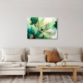 Sklenený obraz - Zelená abstrakcia (70x50 cm)
