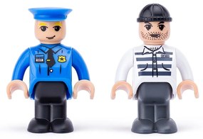 Woody Autíčko Polícia s panáčikmi k vláčikodráhe, modrá