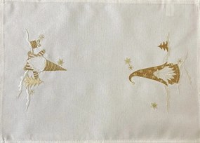 Vianočný obrúsok s vyšívanými škriatkami Šírka: 35 cm | Dĺžka: 50 cm