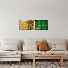 Obraz starých dverí (s hodinami) (90x30 cm)