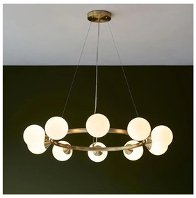 Endon 106008 - Závesný luster na lanku OTIS 10xG9/3W/230V zlatá/biela