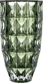 KRIŠTÁĽOVÁ VÁZA BOHEMIA DIAMOND SMOKEY GREEN 280 MM