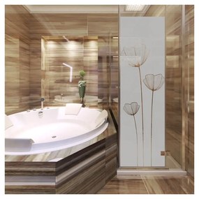 Samolepka na dvere do sprchy Ambiance Poppy Flowers