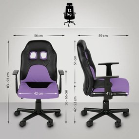 Detská kancelárska stolička Fun - Fialová