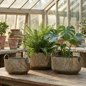 Sada 3 ks květináčů MARINA X hnědá