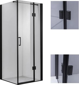 BPS-koupelny Štvorcový sprchovací kút ZES KZ1390B BL 90x90 čierna/transparent - bez vaničky