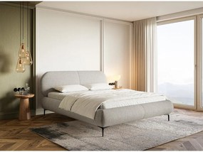 Manželská posteľ 180 cm Octave 180B (s roštom) (svetlá sivá + čierna). Vlastná spoľahlivá doprava až k Vám domov. 1099978