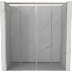 Mexen Rox, posuvné sprchové dvere 190 cm, 8mm číre sklo, oceľový profil, 8C2-190-002-97-00