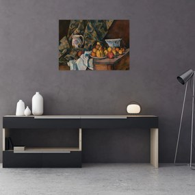 Sklenený obraz - Paul Cézanne, Still Life with Apples and Peaches, reprodukcia (70x50 cm)