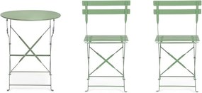 Šalviovozelená oceľová záhradná jedálenská súprava pre 2 Austin – Bizzotto