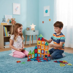 MULTISTORE Magnetická stavebnice 70 dílků pro děti od 3 let – kreativní 2D a 3D
